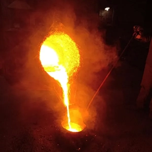Pouring for shaping of molten metal