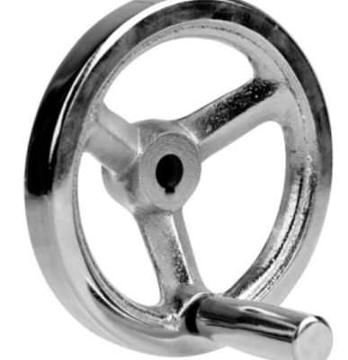 Gibraltar CIHW-10-STR-G 10" 3-Spoke Cast Iron Handwheel – Plain Finish, Blank Bore – Industrial Machine Wheel